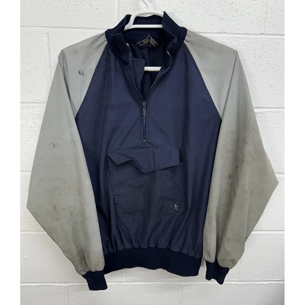 Vintage‎ Mother Karen's Pullover Jacket Front Pocket Blue Gray Made In USA Men L